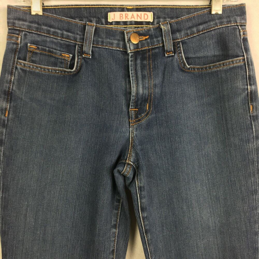 J Brand Jeans Womens Sz 27 Medium‎ Wash Boot Cut Denim Stretch Pockets US Made - Picture 2 of 10